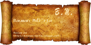 Bauman Márta névjegykártya