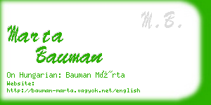 marta bauman business card